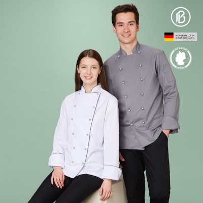 Soft-Spina, weiße Damen-Kochjacke 