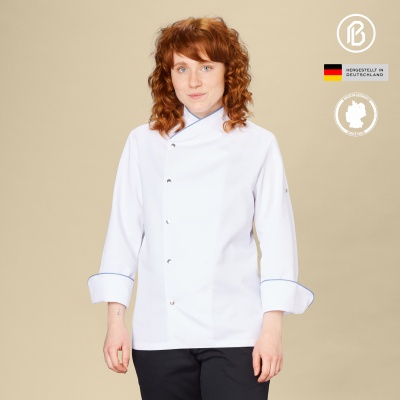 Buran-Fiona, weiße Damen-Kochjacke 