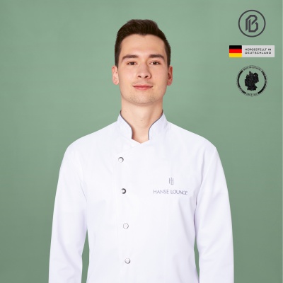 Herren-Kochjacke Blanco-Anton, weiß/weiß-Satinstreifen 