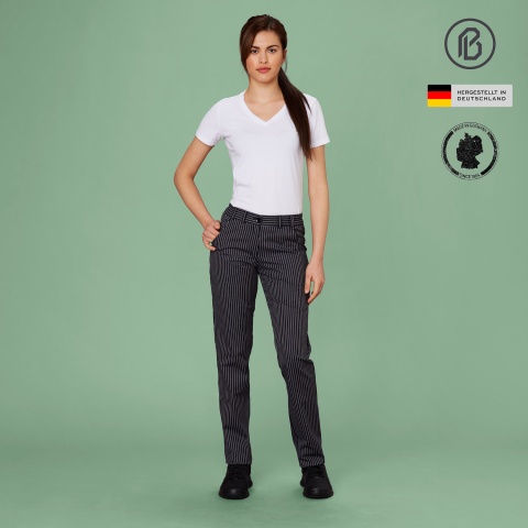 Chino-StraightFit, Damen-Kochhose Nadelstreifen Nr.7 