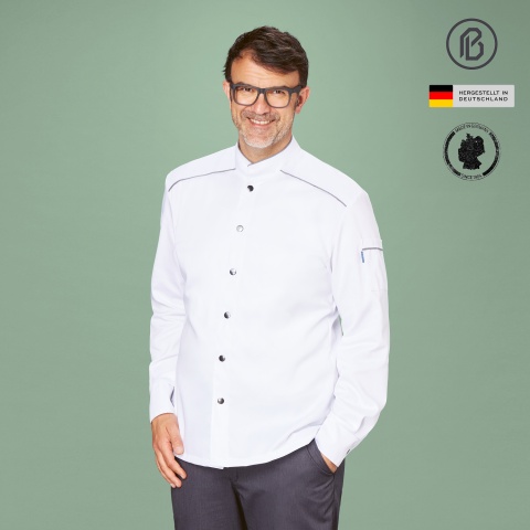 Felan-Henry, weiße Herren-Kochjacke 