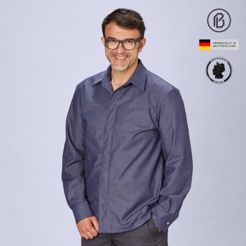 Kochhemd Treck-PIERRE, Denim-Marineblau 