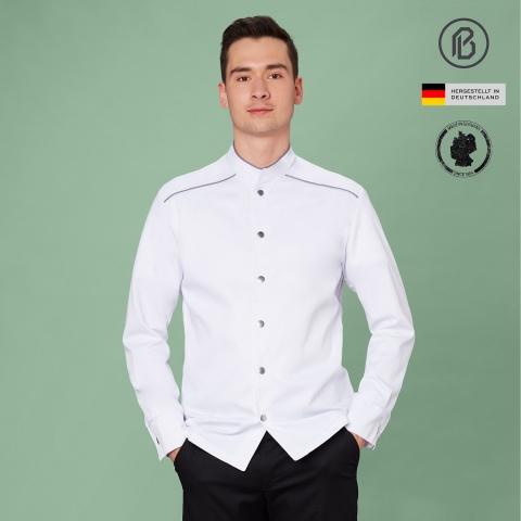 Facile-Henry, weiße Herren-Kochjacke 