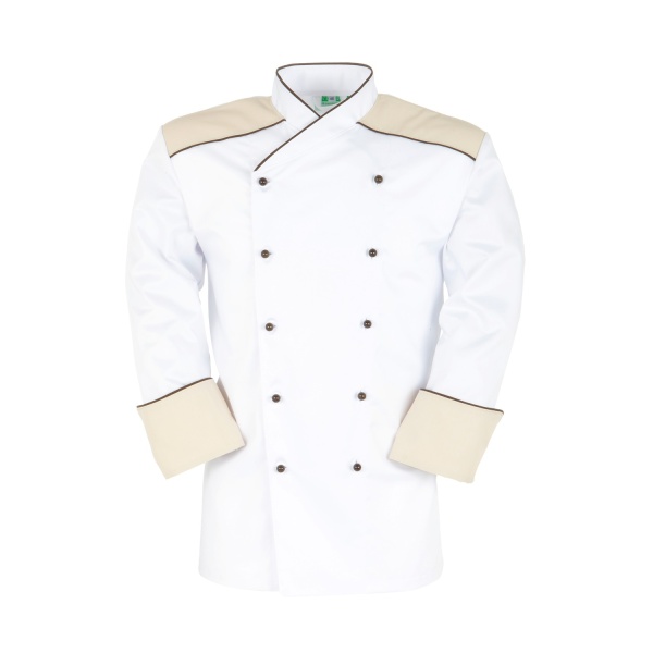 Satin-Alexa, Damen-Kochjacke weiß 