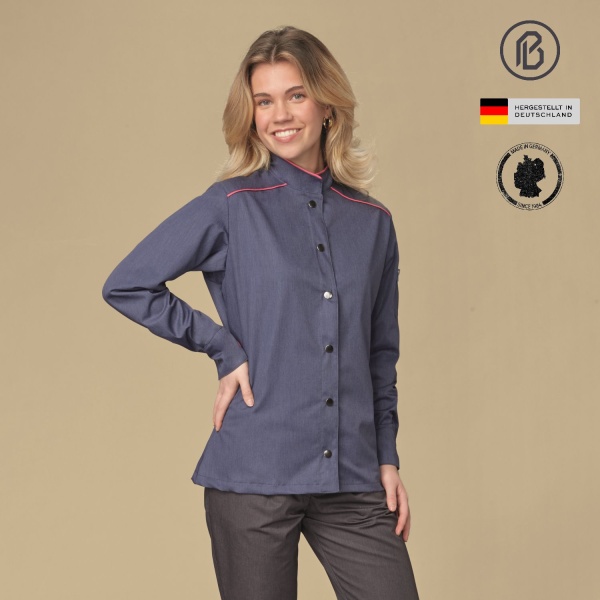 Color-Henriette, Damenkochjacke in Melange-Optik 