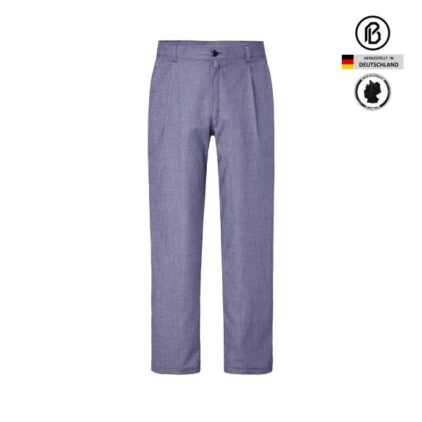 Kochhose Treck-marine, mit Bundfalten 