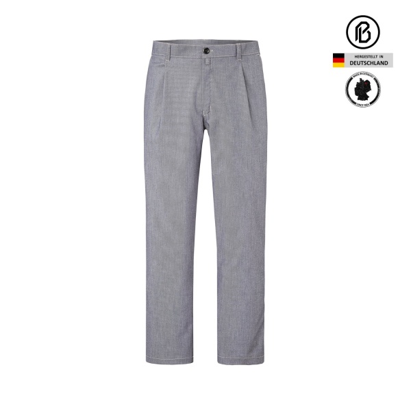 Kochhose Treck-Schwarz, mit Bundfalten 