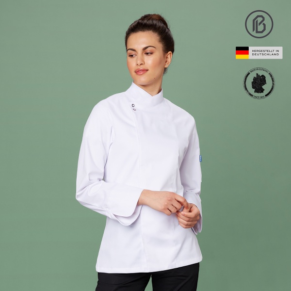 Fifty-HALINA weiße Damenkochjacke 