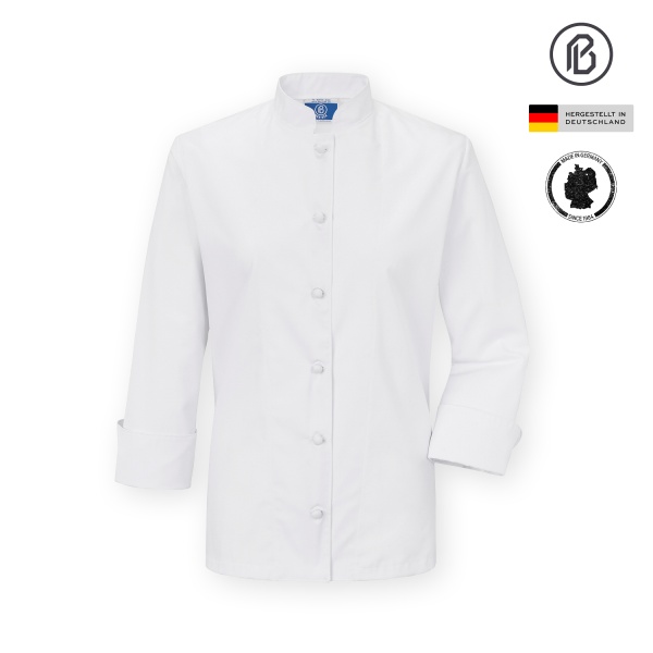 Fifty-Sarah, weiße Damenkochjacke 