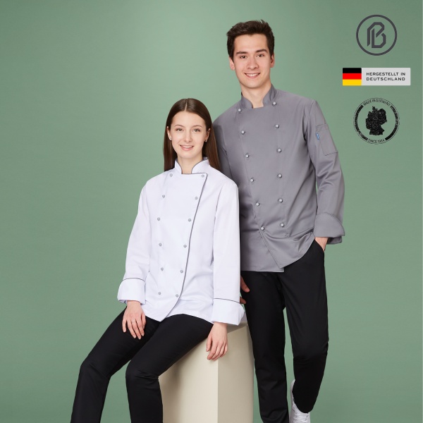 Top-Chef-Spina, weiße Damen-Kochjacke 