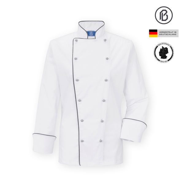 Repet-Spina, weiße Damen-Kochjacke 
