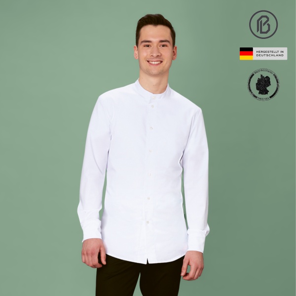 Facile-Yannik, weisse Herren-Kochjacke 
